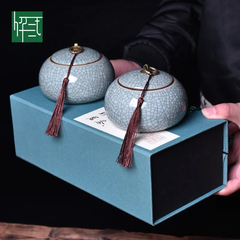 广东陶瓷密封罐碧螺春绿茶红茶大红袍茶罐